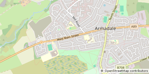 Map of Bathgate, West Lothian