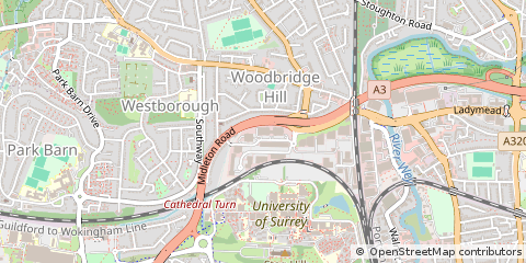 Map of Guildford, Surrey
