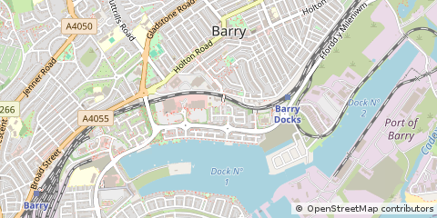 Map of Barry, Vale of Glamorgan