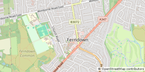 Map of Ferndown, Dorset