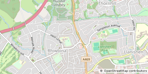 Map of Cardiff, South Glamorgan