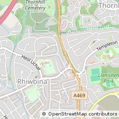 Map of Cardiff, South Glamorgan