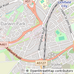 Map of Lichfield, Stafforshire