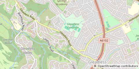 Map of Sheffield, South Yorkshire
