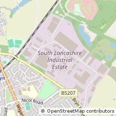 Map of Wigan, Lancashire