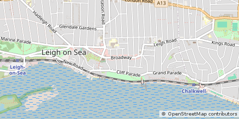 Map of Leigh on SEA, Essex