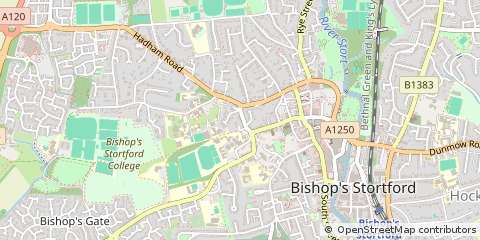 Map of Bishop's Stortford, Hertfordshire