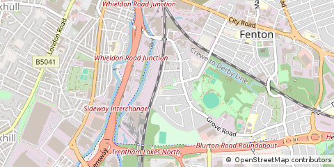 Map of Stoke on Trent, Staffordshire