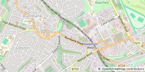 Map of Hamilton, Lanarkshire