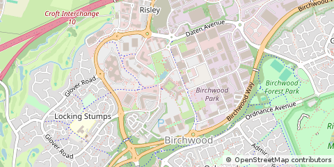 Map of Birchwood, Warrington, Warrington