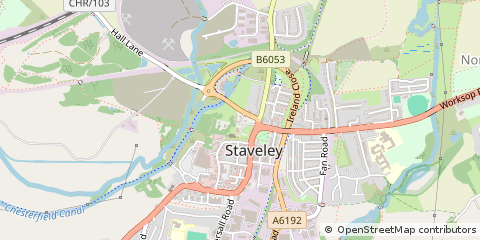 Map of Chesterfield, Derbyshire