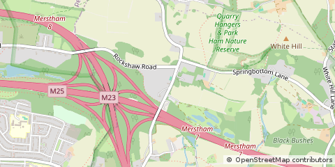 Map of Merstham, Surrey