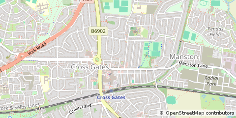 Map of Leeds, West Yorkshire