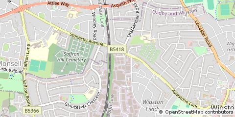 Map of Leicester, Leicestershire