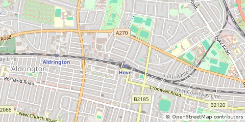 Map of Hove, East Sussex