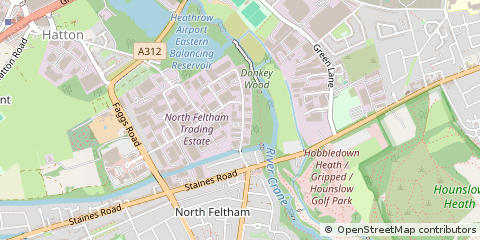 Map of Feltham, Middlesex