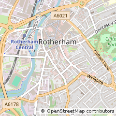 Map of Rotherham, South Yorkshire