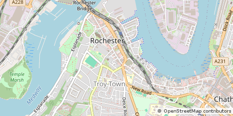 Map of Rochester, Kent