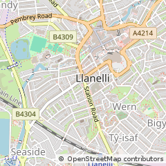 Map of Llanelli, Carms