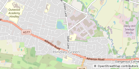 Map of Wigan, Greater Manchester