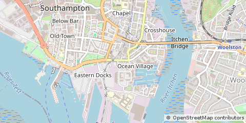 Map of Southampton, Hampshire