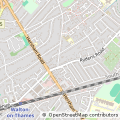 Map of Walton-on-Thames, Surrey