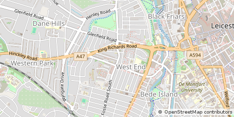 Map of Leicester, Leicestershire
