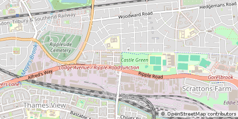 Map of Dagenham, Essex