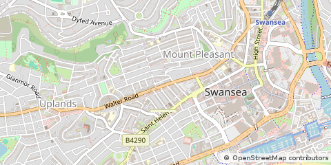 Map of Swansea, West Glamorgan