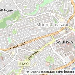 Map of Swansea, West Glamorgan
