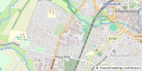Map of Chelmsford, Essex