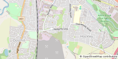 Map of Tamworth, Staffs