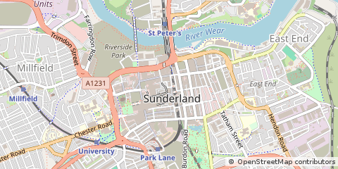 Map of Sunderland