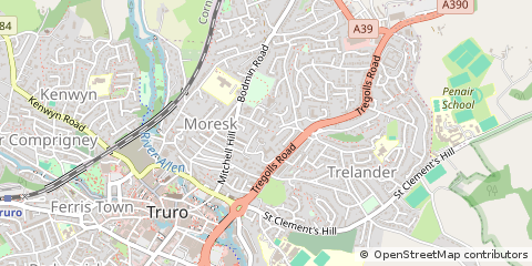 Map of Truro, Cornwall