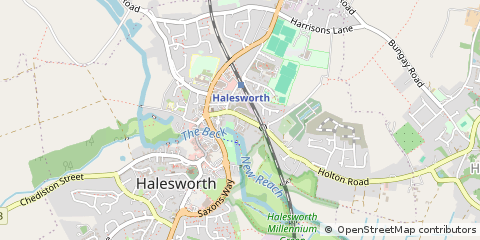 Map of Halesworth, Suffolk