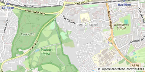 Map of Basildon, Essex