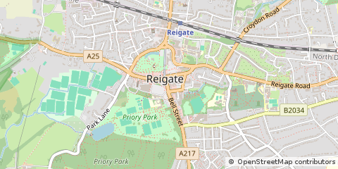 Map of Reigate, Surrey