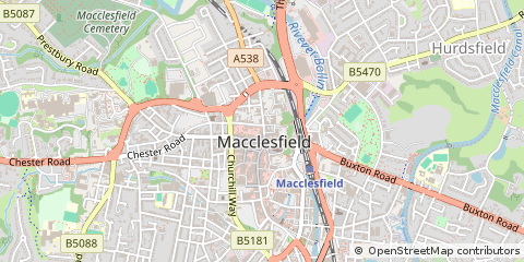 Map of Macclesfield, Cheshire