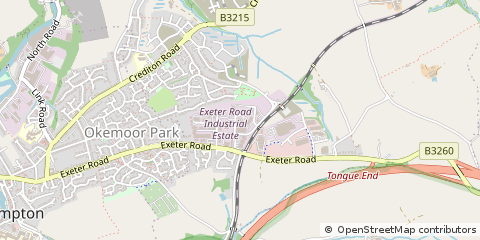 Map of Okehampton, Devon