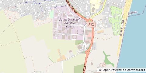 Map of Lowestoft, Suffolk