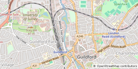 Map of Guildford, Surrey