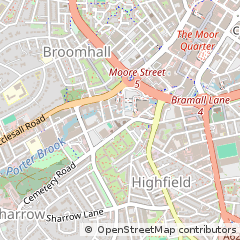 Map of Sheffield, South Yorkshire
