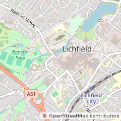 Map of Lichfield, Staffordshire