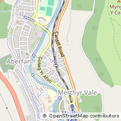 Map of Merthyr Tydfil, MID Glamorgan