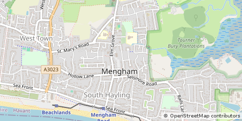 Map of Hayling Island, West Sussex