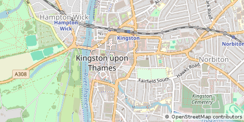 Map of Kingston Upon Thames, Surrey
