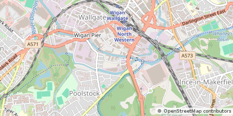 Map of Wigan, Lancashire