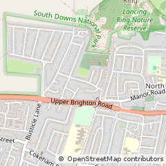 Map of Lancing, West Sussex