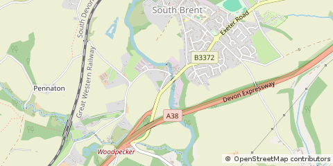 Map of South Brent
