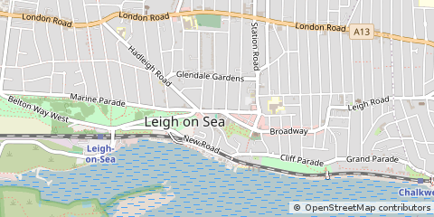 Map of Leigh-on-SEA, Essex